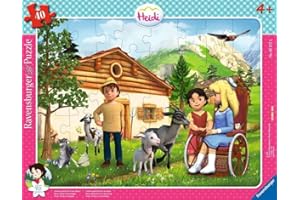 Ravensburger Kinderpuzzle 05572 - Clara besucht Heidi in den Bergen - 40 Teile Heidi Rahmenpuzzle für Kinder ab 4 Jahren