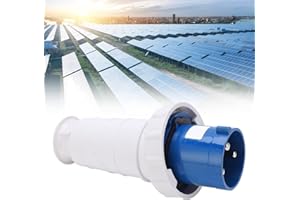 Ailao Industrial Plug & Socket, Industrial Connector Single Phase Waterproof IP67 for Power Plant Gymnasium Municipal Engineering 3Pin 220‑250V 63A 2P+E