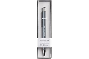 Miquelrius - Metalowy długopis, Czarny atrament olejny, wymiary 130 x Ø15 mm, kolekcja Back2Basics, Czarny szary i srebrny długopis