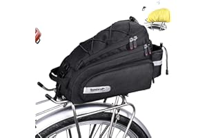 UBORSE Bolsa Alforja para Bicicleta 12L Tronco del Asiento Trasero de la Bicicleta Custodia per Bicicletta con Tracolla ＆ Copertura Antipioggia