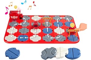 SGILE 24 szt. puzzli STEM do budowania dla dzieci w wieku 3+, zestaw do gry dla maluchów z labiryntem, interaktywne zabawki dla chłopców i dziewczynek w wieku 3 4 5 6 7 lat (wóz strażacki)