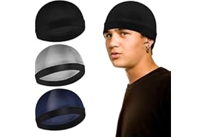 Sibba 3 gorros unisex de satén sedoso con ondas 360 540 720, banda elástica sedosa, durag, calcetines, peluca, gorro suave y transpirable para dormir