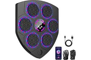 IERAKOR Music Boxing Machine, 2025 Nouvelle Intelligente Machine de Boxe Musicale Mural avec Gants de Boxe, Mode Bluetooth, 9 Modes de Vitesse et d'entraînement, LED Boxe Mural Musique pour Adultes et Enfants