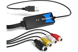 VTOP DriverGenius EraCapture-II USB Video Capture Adapter (Composite/S-Video) – Analog to Digital VHS/DVD Converter -Compatible with OBS on Windows 11 & macOS 15