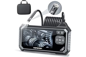 Hopefox Endoscopio Industrial de Doble Lente con Luz, Endoscope Camera de 9 LED con Cable Impermeable IP67, Camara Inspeccion Tuberias con Pantalla de 4,3 Pulgadas, Tarjeta de 32GB (5M)