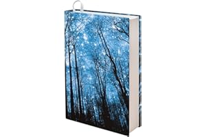 Kuiaobaty Stars Sky Forest - Funda para libro, protector de tela elástica azul para libros, organizador de bloc de notas de tamaño estándar
