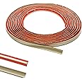 Champagne Gold PVC Quadrant Trim,Skirting Board,Moulding Trim,Plastic Wall Corner Decoration Edging Strip Self Adhesive,Caulk Strip,Laminate Beading Anti-Mold Skirting Board(5 Meters,12mm*9mm)