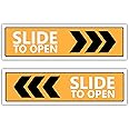 ISEE 360® Slide To Open Printed Laminated Sign Sticker For Office Shop Mall Factory Hospital Clinic Company School Door Glass Window (L X H 30 X 10 CMS) Multicolored