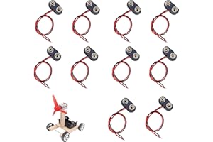 YALIYU 9V Battery Clip Connector with 15 cm Flying Leads, 10 Pcs Battery Snap Connectors, 9 Volt Battery Connector for Connection Cable LED Strip 9V Connector Buckle Plastic Housing, T-type (Black)