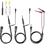 Proster 200Mhz Oscilloscope Probe Clip Scope Test BNC End Probe P2200 10X/1X Black with BNC to Mini Grabber & Adjust Tool Kit