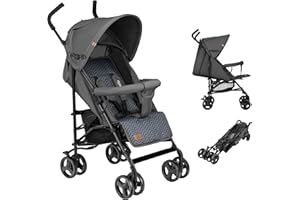 LIONELO Elia Buggy Klein Zusammenklappbar Kinderwagen Bis 15 Kg, Rücken Und Fußstützenverstellung Hinterradbremse, Moskitonetz, Einkaufskorb