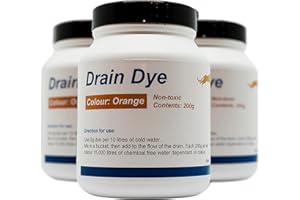 SUMINISTROS PANTERA Tinte trazador para detección de fugas 200 gr - Tinte para la detección de fugas en bajantes y piscinas - liquido detector fugas - Muy eficaz, uso muy sencillo, mezclar y listo (Naranja)