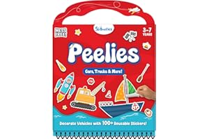 Skillmatics Reusable Sticker Activity Book - Peelies, 100+ Reusable Stickers, 6 Pictures, Mess-Free Fun for Kids, Creative Play & Travel Toy, Gifts for Boys & Girls Ages 3, 4, 5, 6, 7