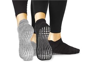 LA Active Grip Chaussettes Antidérapantes - Pour Yoga Pilates Barre Ballet Femme Homme