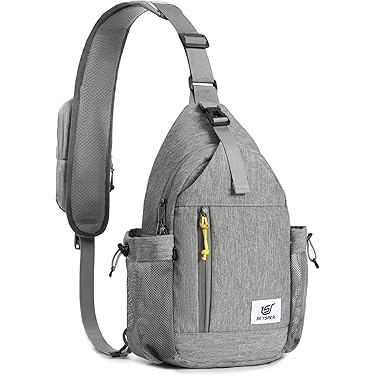 HALOVIE Tactische borsttas, anti-diefstal, schoudertas, crossbody sling bag, schoudertas voor sport, outdoor, reizen, grijs, 36,00 × 20,00 × 10,00 cm
