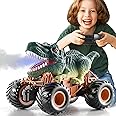Masroo Remote Control Dinosaur Car for Boys Kids 4-7, 2.4Ghz RC Dinosaur Truck Toys for Toddlers, Electric Hobby RC Car Toys with Light & Sound Spray Function for 3 4 5 6 7 8 Year olds Kids Boys Girls