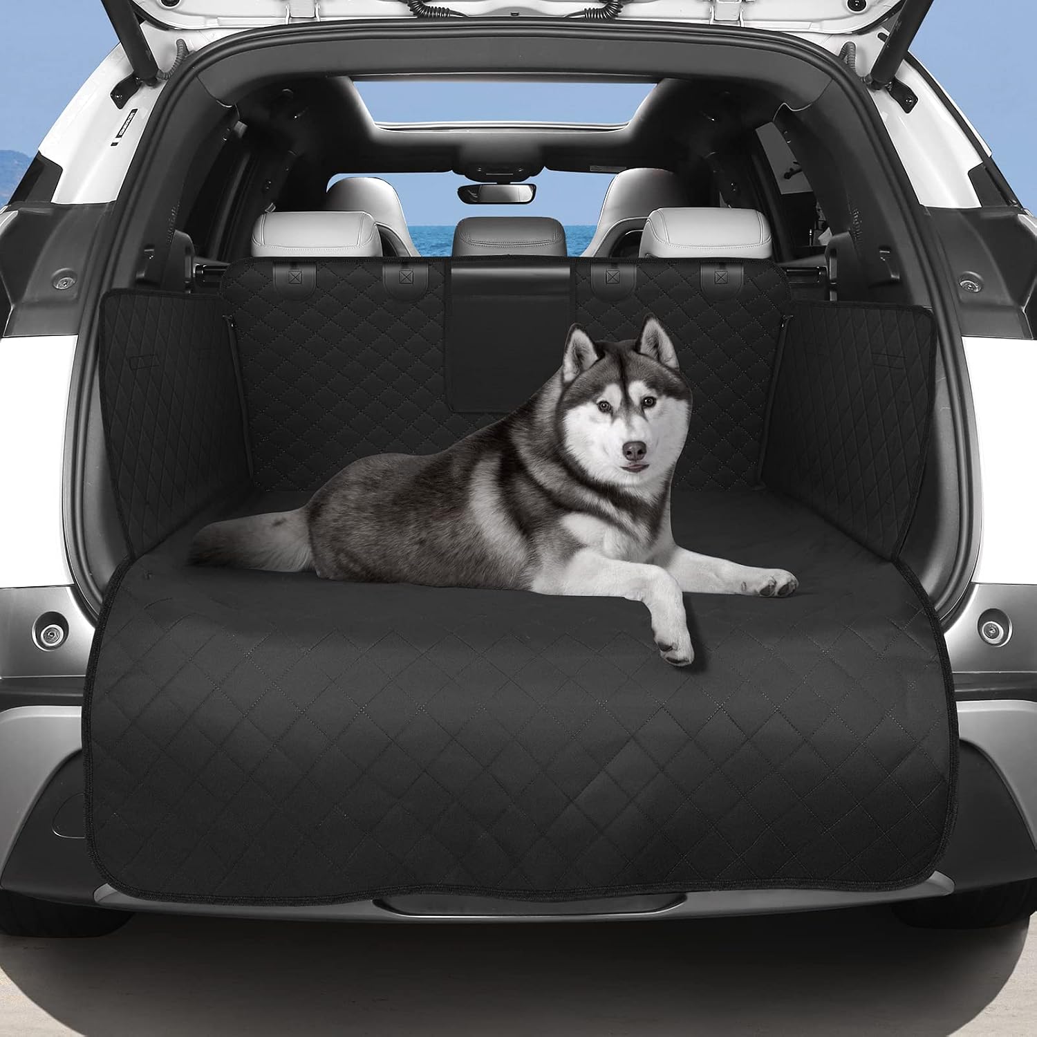 Protector de Maletero para Perros Universal, Impermeable y Antideslizante, Funda Coche para Mascotas de 185x105 cm, Adecuado para Coches Pequeños, SUV y Camionetas