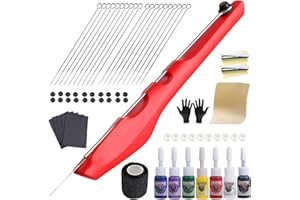 HAWINK Hand Poke a Stick Tattoo Kit Kit de herramientas de tatuaje DIY Kit con 7 tintas 20 PCS Agujas GK-HW803TN01-1 (GK-HW803TN01-2)