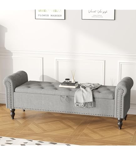 PU Leder Sitzbank VEVOR Sitzbank Mit Stauraum - Ottomane 166cm Braun PU-Leder Schlafzimmer Bank