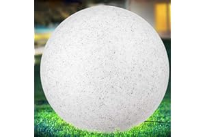 BAKAJI Lampada Design Sfera da Giardino Diametro 30 cm Luce Illuminazione Esterno da Terra o Tavolo Attacco E27 Lampadina Max 30 W Decorazione Effetto Pietra con Picchetti di Fissaggio Terreno