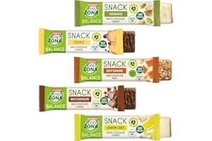 Enervit, EnerZona Protein Snack Variety Pack, Confezione con Barrette Assortite da 33gr, 1 Barretta Pistacchio, 1 Cookie, 1 Salty Caramel, 1 Milk Chocolate, 1 Lemon Cake