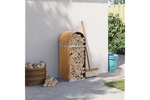Vopese Log Holder Light Brown 40x45x100 cm Galvanised Steel, Firewood Log Rack, Firewood Storage Rack Shelf, Log Store Holder for Outdoor or Indoor Wood Stand