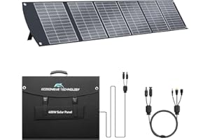 ECOSONIQUE TECHNOLOGY Ecosonique 400W Tragbares Solarpanel Faltbar Faltbar Solarpanel-Ladegerät mit Ständer Faltbar,40-V-MC4-Netzteil und mehrere Ausgänge für Solargeneratoren Solarpanels für Camping, Outdoor