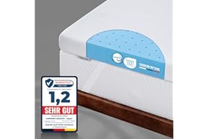 ‎SR RED SUNRISING BEDDING Topper 90 x 200 cm, gel topper relieves back and body pain, H2/H3, premium gel foam RG 50, mattress topper without odour, suitable for sensitive, 7.5 cm high, 120-day risk-free test phase