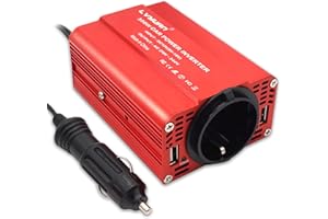 UNIVERSAL- Inversor De Corriente 300W para Coche, Cantonape Transformador De 12v A 220v, Inversor con 1 Toma Enchufe Y 2 Puertos USB De 5V/2.4A para Phone, Pad Y Tableta