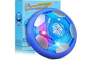 OMWay Boys Toys, Hover Football Gifts for Kids, Rechargable LED Air Power Football with Foam Bumper, Indoor Ball Games, Birthday Easter Gifts for Boys Kids 3-12 Year Old