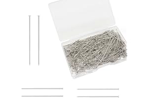 HCOVIV 500pcs Epingle Couture,26 mm Epingle Tete de Fines Satinées Acier Inoxydable Head Pins Tiges Clous pour Couturiere Artisanat Bijoux Paillettes, Les projets d'artisanat