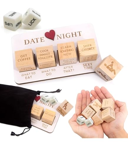 Date Night Würfel Für Paare – 12-seitige Holz-Würfel Mit Romantischen Ideen