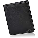 HEMING Portafoglio uomo slim nero - 100% pelle - piccolo sottile - Porta soldi e carte di credito - Portacarte - compatto