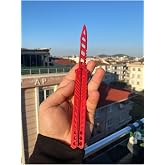 Kelebek Antrenman Bı&ccedil;ağı &Ouml;zel Motifli Plastik Kırmızı Butterfly Knife Plastik 1 Adet, 12v3qwevwq