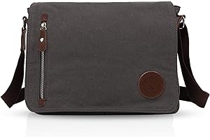 FANDARE Shoulder Bag Canvas Crossbody Bag Business Messenger Satchel Bag Commute Work Bag 14 inch Laptop Briefcase for Men Women Teens Travle School College Backpack