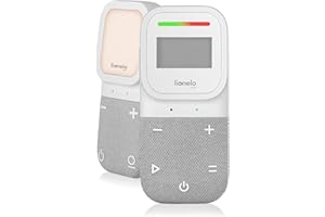 Lionelo Babyline 2.3 - Microfono audio per neonato con luce notturna, portata fino a 400 m, display LCD, citofono, modalità Ecovox, ninne nanna, indicatore di temperatura, allarme, baby monitor