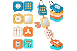 Mexgcom Busy Board Baby, Montessori Spielzeug ab 1 2 3 Jahr, Sensorik Spielzeug Baby für Fördert Motorik und Kognition, Motorikbrett Kleinkinder Toy für Unterwegs