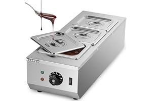 ‎HUANYU Huanyu Schokoladenschmelzgerät 1500W Kommerziell Temperiergerät Schokolade Schmelztiegel für Kuvertüre Milch Sahne Seife inkl. 3 Schmelztöpfe 220V