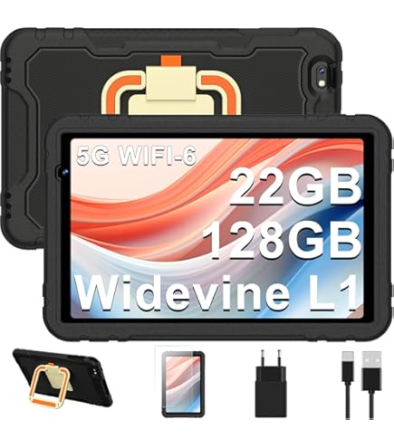Tablette Android 14 Pour Enfants - 10 Pouces, 22 Go RAM, 128 Go + Extension 1 To, Contrôle Parental, étui Protecteur