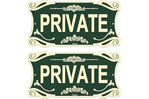 AFUVEN Private Signs Metal Property 30 x 15 cm Garden No Trespassing Outdoor Gate Reflective Rust Free Aluminum UV Printed Easy Mounting Use Waterproof Durable 2 Pack