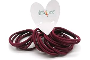 LA PETITE PRINCESSE Set of 36 Maroon hair bobbles Thick 4 mm Elastic Hair Ties, School Uniform Elastic Bands Ponytail Holders Hair Band for Women Girls Hair Ties