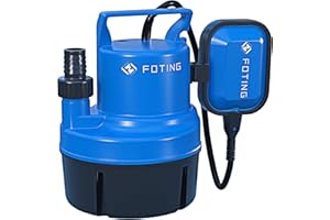FOTING 200W 4400l/h Submersible Pump for Pool Draining, Clean/Dirty Water Pump with Float Swich, Portable Sump Pump for Tub, Pond, Home, Garden(No Hose)