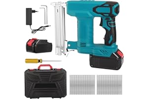 VIHBRAI Akku Tacker Nagelpistole Kompatibel mit Makita 18V,2-in-1 Elektrotacker Nagler,120 Nägel/Min, 550W Tackerpistole mit 2000 Gerade Nägel,Tacker Elektrisch für Holz/Stoff/Teppich