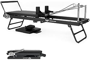 Braingain Wellness Reformer Pilates Machine | Professional Reformer pilates Board at Home | Foldable, Portable, Adjustable | Ergonomically Engineered in the UK (Cloud Grey / Midnight Black)