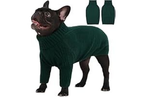 IECOii Hundepullover,Sweater für Hunde,Hundepullover für Kleine Mittelgroße große Hunde,Warmer Rollkragen Hunde Pullover,Winter Hundebekleidung for Katzen,Chihuahua,Französische Bulldogge,Labrador