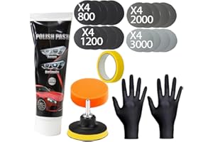 various-Kit Restaurador de Faros con Adaptador de Taladro para pulir Faros opacos y Desgastados - Juego para Limpiar y lijar 
