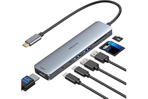 ‎MOKIN USB C Hub, USB C Multiport Adapter für MacBook Pro/Air, 7 in 1 MacBook Adapter USB C auf HDMI Hub, 2USB 3.0, PD,SD/microSD,Type C Daten für iPad, Lenovo und mehr Type-C Geräte