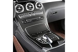 ‎HIGH FLYING HIGH FLYING für C Klasse W205 2015-2018, Kombi S205 2015-2018 Mittelkonsole Dekor ABS Kunststoff Kohlefaserfarbe (ohne die Uhr)