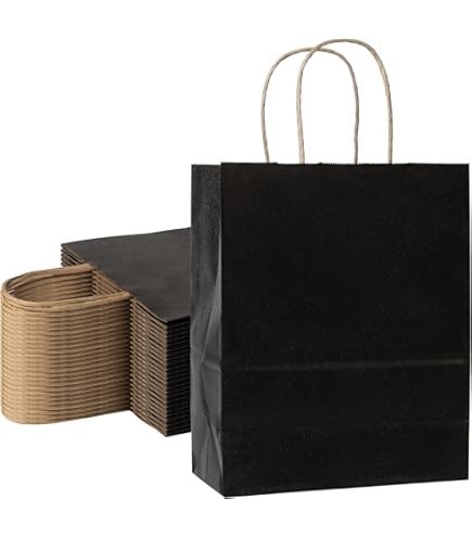 Sacchetti Di Carta Ecologici 250 Pezzi - Borse Spesa Biodegradabili 22x10x28 Cm