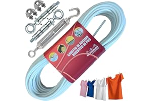parpyon® Hilo para tender la colada de exterior d.4,5 mm resistente hilo tendedero para exterior Made in Italy cable de acero revestido (hilo + kit de pared, 20 m)